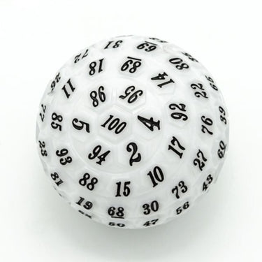 White Raised Face Acrylic with Box - D100 RPG Dice